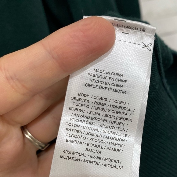 NEW Ralph Lauren Size 2X Cotton Blend Sweater Solid Green Puff Sleeves Crew Neck - Picture 10 of 13